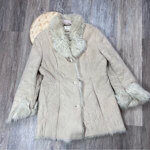 Vintage 90’s penny lane coat faux Sherpa fur lined‎
